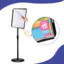 Sign Stand Adjustable for Floor Standing, Vertical and Horizontal Display with Heavy-Duty Base, Aluminum Alloy Opening Closing Frame (11 x 17 Black)