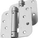 Self Closing Door Hinges, 4 Inch x 4 Inch, 5/8" Radius, UL Listed, Pack of 2, Brushed Nickel