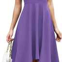 DRESSTELLS Formal Cocktail Dresses for Women, Wedding Guest Halter High Low Valentine Dress 2026 (Purple)