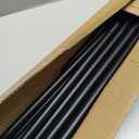 Curtain Rods for Windows 32 to 144 Inches Adjustable Length 1 Inch Diameter Window Curtain Rod with Aluminium Finials, Black