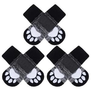 EXPAWLORER 6PCS Anti-Slip Dog Socks to Prevent Licking Paws,Dog Shoes for Hot Pavement,Best Paw Protector Traction Control on Hardwood Floor,Dog Booties for Puppy Small Medium Large Senior Dogs