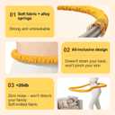 Upgraded 3.3lb Soft Spring Weighted Hoop for Adults – Foldable, Quiet, Pain-Free Exercise & Fitness Hoop for Weight Loss, Home & Travel Workouts (Yellow)