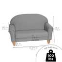 Children's Factory As We Grow Sofa, Gray, CF805-314, Playroom Couch, Daycare Furniture, Kids Seating for Classroom, Flexible Seating for Elementary, 36 inches x 18.5 inches x 24 inches