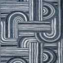 CAMILSON Indoor Outdoor Rug, Navy Blue 5x7 Geometric Arch Striped Area Rugs for Patio and Home Areas, Easy-Cleaning Non-Shedding Living Room, Garden and Deck Washable Outside Carpet (5 x 7)
