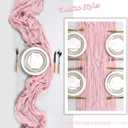8 Pack Pink Table Runner Cheesecloth 10Ft Spring Gauze Cheese Cloth Table Runner 120 Inch Boho Sheer Rustic Fabric for Party Holiday Decor Bridal Baby Shower Wedding Decoration