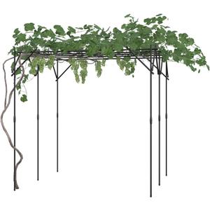 Garden Arch Trellis for Climbing Plants, Metal Arched Arbor with Durable Powder-Coated Finish, Perfect for Weddings, Gazebos, and Outdoor Decor, 6.62 ft Tall, for Lawn, PartyEasy Assembly