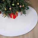 Soulchen 60 Inch Large Christmas Tree Skirt Luxury Ivory White Christmas Tree Skirt with Fur Sides for Farmhouse Xmas Home Winter Holiday Party Decorations