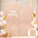 FUHSY Arch Covers 7.2FT and 6FT Rose Gold Arch Backdrop Cover Set of 2 Spandex Sequin Wedding Arches Backdrop Stands Cover for Birthday Party Bridal Baby Shower Banquet Balloon Arch Decor