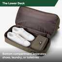 Halfday Double Decker Weekender: Travel Duffel Bag with Shoe Compartment, 40L Carry-on Overnight Bag, Water-Resistant (Trolley Sleeve, Padded Strap, Bottom Zip Compartment, Interior Pockets), Dune, Medium
