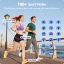 AMOLED Fitness Tracker Watch with 24/7 Heart Rate/SpO2/Sleep Monitor, IP68 Waterproof Smart Watch, Step Calorie Counter Pedometer Swimming Health Activity Trackers & SmartWatches for Women Men (fits 5.5-7.87 inch wrist, Matte Black)