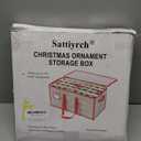 Sattiyrch Plastic Christmas Ornament Storage Box with Trays, Customizable Dividers, Dust-Proof Durable Ornament Organizer Holder,Christmas Storage Containers, Holds 128 x 3 Inch Ornaments