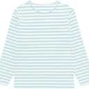 UNACOO Light Blue Stripe Long Sleeve Shirt for Toddler Girls Boys Soft T-Shirts Unisex Kid Crewneck Long Sleeve Tee Size 3-4t (XS), Blue Stripe