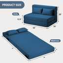 SUYOLS Folding Sofa Bed with Pillow- Convertible Chair Floor Couch & Sleeping Mattress, Foldable Memory Foam Sleeper for Living Room/Dorm/Guest Room/Home Office/Apartment/Loft,Twin,Navy Blue
