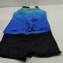 Yonique Two Piece Tankini Swimsuits for Women with Shorts Tummy Control Bathing Suits Athletic Swimwear (XX-Large, Blue Gradient)