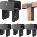 4Pack Post Tie Bracket Stainless Steel Beam Connector (Internal Size: 5.6") Wood Post to Beam Supporting Bracket Base Anchor(for Actual Size: 5.5"x5.5"/5.5"x7.5" Lunber)