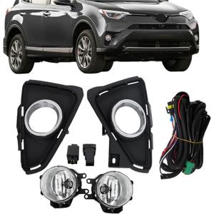 waltyotur Pair Driving Fog Lamps Assembly Replacement for RAV4 2016 2017 2018 Fog Lights Driver Left and Passenger Right Side Front Bumper Replacement for 81210-60200 81220-60120