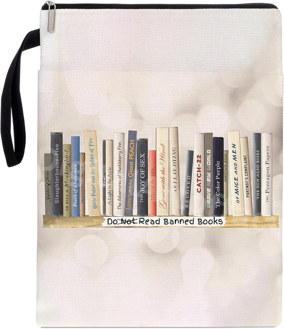 Book CoversBook Sleeve with Zipper, Book Lover Gifts, Not B Book, 9 X 11 Inch (Large)