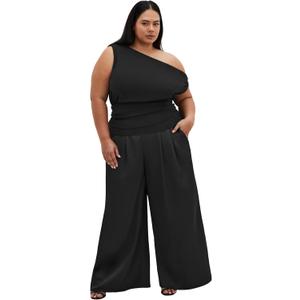 City Chic Women's Plus Size Top - Paloma Shimmer (12, Black)