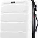Samsonite Omni PC Hardside Expandable Luggage with Spinner Wheels, Checked-Medium 24-Inch, White