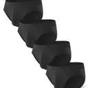 Separatec Mens Underwear Briefs, Cooling Dual Pouch Rayon Made from Bamboo Underwear, Dual Pouch Mens Briefs 4 Pack(S, Black)