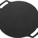 Korean Grill Pan Nonstick Round Griddle Pan Double Handle Korean BBQ Grill Plate for Gas Stove Top Outdoor Barbecue (36cm)