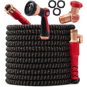 Pocket Hose Copper Head w/New Pocket Pivot Expandable Garden Hose 150FT, AS SEEN ON TV, Swivels 360, Advanced Tri-Tex Tubing & Force Field Jacket, 3X Stronger, Lead-Free, No-Kink, Anti-Burst w/APT