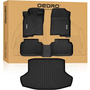 OEDRO Floor Mats Fit for 2026 2025-2022 11th Gen Honda Civic Sedan Sport/Touring/Si/EX/EX-L/LX, Custom Fit Gas/Hybrid, All Weather TPE Car Floor Liners Accessories, 1st and 2nd Row with Cargo Liner