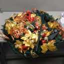 6Ft Pre-lit Christmas Tree - Fully Decorated Pull-Up Christmas Tree with Remote, 200 LED Lights, Ornaments, Red&Gold Ribbon, Bows, Easy Assemble Collapsible Xmas Trees Holiday Party Decor