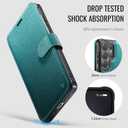 for Samsung Galaxy S26 Ultra Wallet Case Compatible with Magsafe, Magnetic RFID Blocking Card Holder Women Men Shockproof Wallet Phone Cover for Galaxy S26 Ultra 6.9", Bluish Green