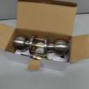 BESTTEN Keyed Entry Door Knob with Lock, Interior and Exterior Door Lock, Standard Ball, Satin Nickel