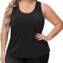 NIeyook Women Plus Size 3 Piece Tankini Swimsuits Athletic Bathing Suits with Boy Shorts Tank Top with Sports Bra (Black, 28Plus)