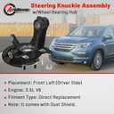 686-373 Front Left Steering Knuckle Assembly Compatible with Honda Pilot 3.5L V6 2016-2022, Driver Side Spindle Knuckle 51216-TZ5-R00 51216-TZ5-A00