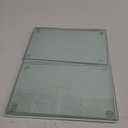 Hacaroa 4 Pack Tempered Glass Cutting Board with Rubber Feet, Rectangle Non-slip Chopping Board, Long Lasting Clear Glass Tray for Kitchen Countertop, Table, Shatter-Resistant, Heat-Resistant, 2 Size