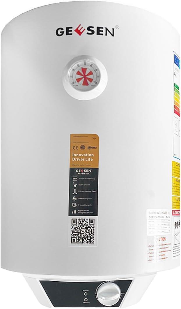2000W Electric Hot 30L/50L/150L Water Heater Storage, RV TR Endless Trailer Indoor Waterproof Shower Water Heater Compact Point-of-Use, Bathroom Shower (30L) plug in 120v (White)