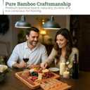 Dynamic Gear Bamboo Charcuterie Cheese Board Set with Knives - Low Maintenance Surface - Perfect for Wine and Cheese Nights - Sleek and Minimal Design - 13x13x2 inches - Dark Brown