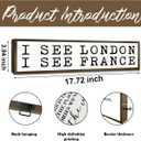 Funny Bathroom Decor Signs, I See London I See France Sign, Restroom Wall Art, Modern Farmhouse Home Decors, Kids Bathroom Decor, Decorative Wooden Table Sign, 17.8x4x1.2 inches