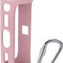 LTGEM Silicone Carrying Travel Case Compatible with JBL FLIP 5 Waterproof Portable Speaker with Extra Carabiner - Pink
