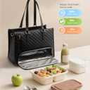 LOVEVOOK Lunch Tote Bag for Women, 15.6 Inch Laptop Bag with Insulated Lunch Compartment, Quilted Large Capacity Computer Handbag with Purse for Business, Work, Nurse, Office, Collage, Casual