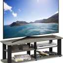 Furinno Nelly TV Stand, 3-Tier Entertainment Center with Open Shelves Storage, TV Console for TV up to 50 Inch, Soft Edges, for Living Room, Bedroom, French Oak