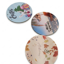 Car Coasters for Cup Holders Season's Watercolor Maple Leaf 3 Pack Absorbent Ceramic Cupholder Coaster with Finger Notch, Leaves Wreath Berry Auto Interior Accessories Drink Coasters