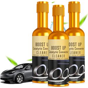 3PCS Catalytic Converter Cleaner Auto Parts Engine,Exhaust System Pipe Carbon Removal Cleaner Treatment Additive Oil,Fuel System Treatment Oil for Gas and Diesel Car