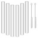[6 Tubes & 2 Brushes] 4inch Borosilicate Glass Test Tubes, Heat Resistant & Non-Breaking for Science Labs, Home Kitchen Spice Storage, DIY Essential Oil
