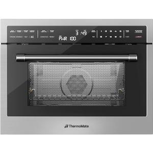 24 Inch Built-in Microwave and Convection Oven Combination, ThermoMate 1.6 Cu. Ft. Wall Oven Microwave Combos, 1000 Watt Power, Sensor Cook, Touch Control LCD Display, Stainless Steel Finish
