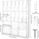 Weysat Acrylic Brochure Holder Wall Mount, Clear Plastic Pamphlet Holder Magazine Display Trifold Flyer Rack Hanging Literature Storage Organizer(3 Magazine Pockets, 12 Pamphlet Pockets)