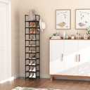 LANTEFUL Tall Narrow Shoe Rack for Entryway, 10-Tier Sturdy Metal Shoe Shelf Storage 10-15 Pairs of Shoes and Boots, Space Saving Corner Shoe Rack Organizer for Closet,Doorway,Garage,Living Room