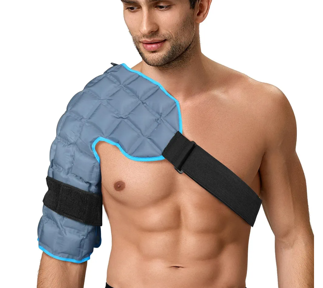 Shoulder Ice Pack for Rotator Cuff & Back Pain - Cold Therapy Wrap with Reusable Gel Cells, Full Coverage Support for Bursitis, Surgery Recovery