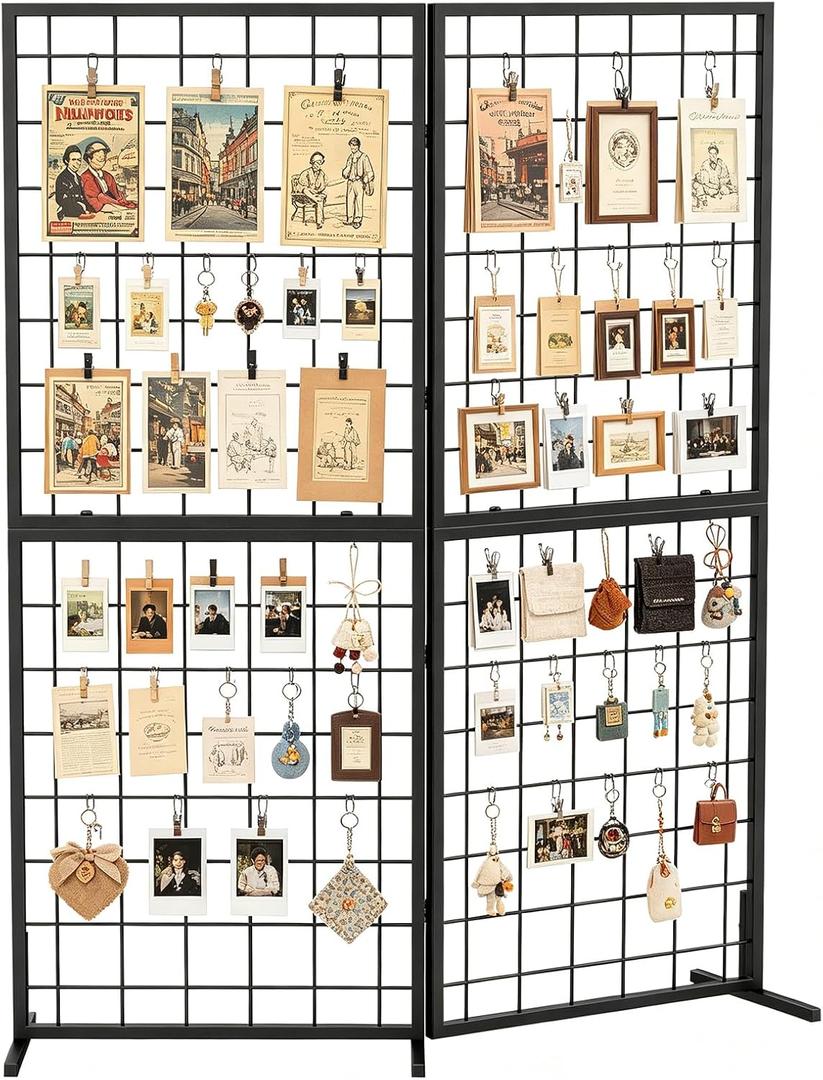 Foldable Desktop Grid Wall Panels, Display Rack for Vendor Booths