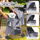 DUMOS 3 Wheels Pet Stroller for Small Dogs and Cats
Foldable Dog Stroller with Mesh Windows, Storage Basket & Cup Holder, Lightweight & Durable Pet Carrier for Travel, Grey