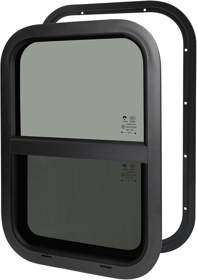 18"W x 30"H RV Windows for Cargo Trailer Camper,Tinted Vertical Sliding