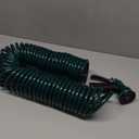 Coil Hose 50FT EVA Coil Garden Hose With 3/4'' Brass Connector Coiled Water Hose Lightweight And No Kink Includes 7 Patterns Spray Nozzle For Outdoors Lawn Watering Car Washing